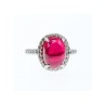925 Sterling Silver Pink Spinel & CZ Ring Size 6.5