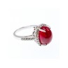 925 Sterling Silver Pink Spinel & CZ Ring Size 6.5