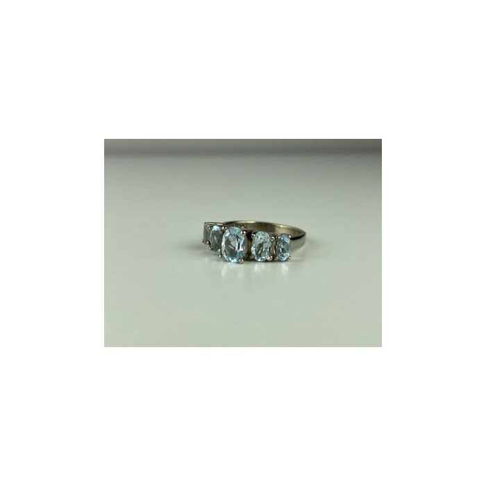 925 Sterling Silver Blue Spinel Ring Size 6.5