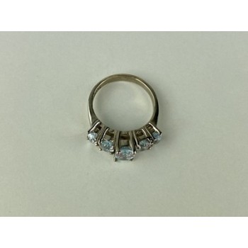 925 Sterling Silver Blue Spinel Ring Size 6.5