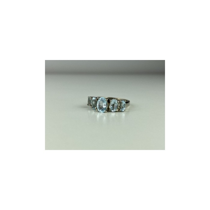 925 Sterling Silver Blue Spinel Ring Size 6.5