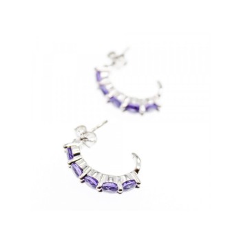 925 Sterling Silver Purple Tourmaline Earrings