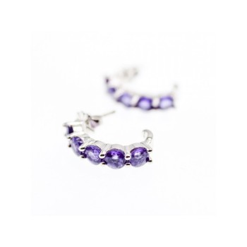 925 Sterling Silver Purple Tourmaline Earrings