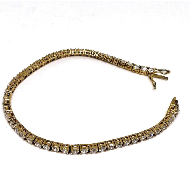 925 Sterling Silver Vermeil CZ Bracelet