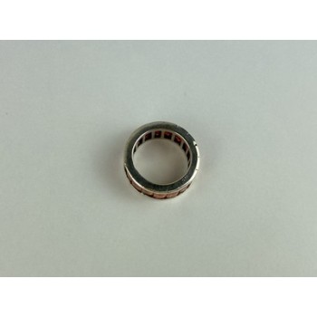 925 Sterling Silver Orange CZ Ring Size 8