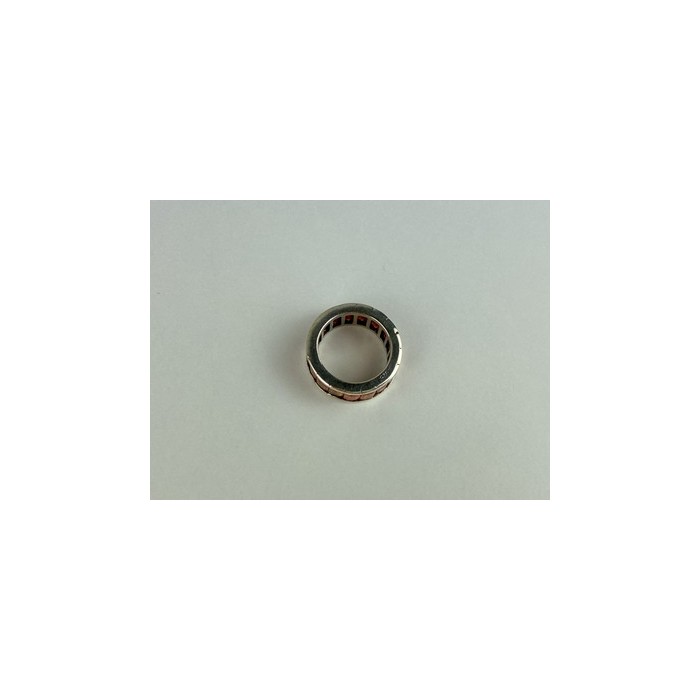 925 Sterling Silver Orange CZ Ring Size 8