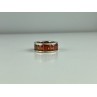 925 Sterling Silver Orange CZ Ring Size 8