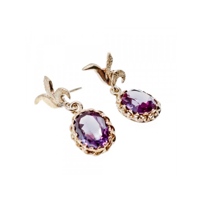 Vintage 925 Sterling Silver Spinel Earrings