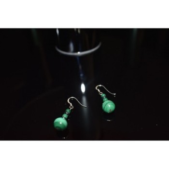 925 Sterling Silver Malachite Dangle Earrings