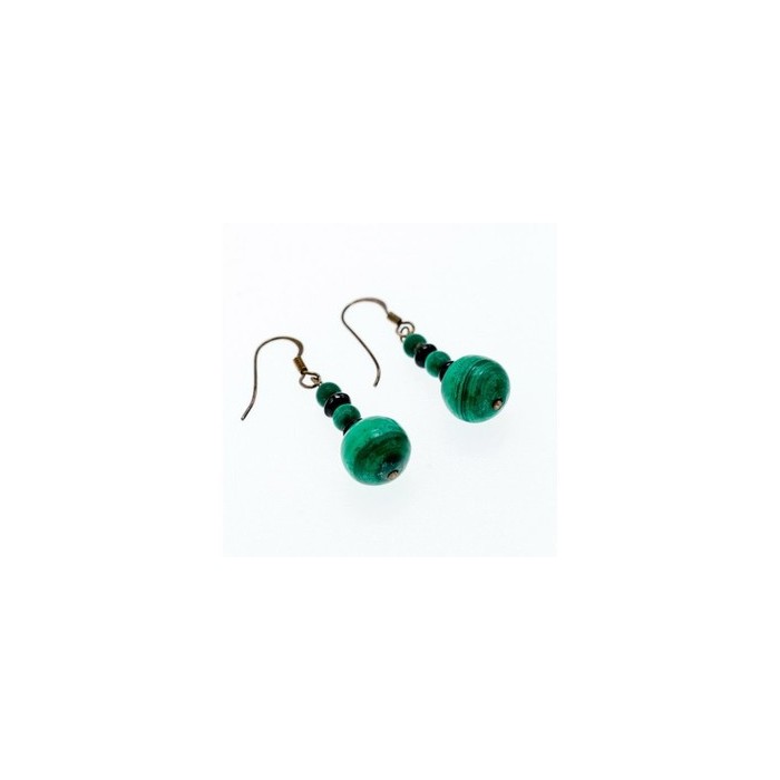 925 Sterling Silver Malachite Dangle Earrings