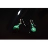 925 Sterling Silver Malachite Dangle Earrings
