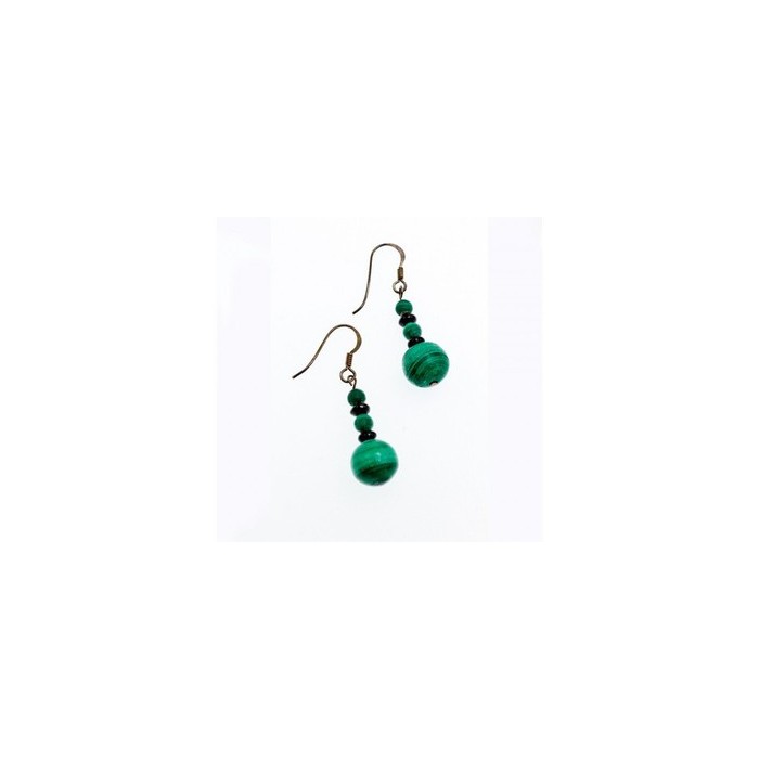 925 Sterling Silver Malachite Dangle Earrings
