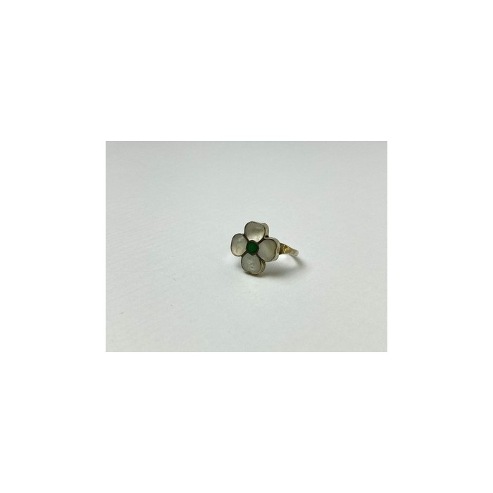 925 STERLING SILVER MOTHER OF PEARL & GREEN NEPHRITE 