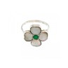 925 STERLING SILVER MOTHER OF PEARL & GREEN NEPHRITE 