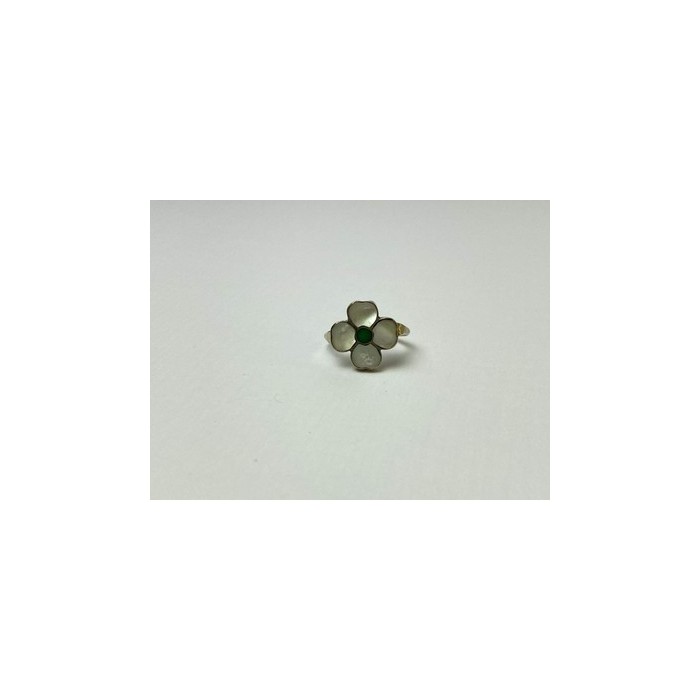925 STERLING SILVER MOTHER OF PEARL & GREEN NEPHRITE 