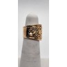 925 Sterling Silver Gold Plated Porous Foliated Design Ring Size 4.5
