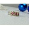 925 Sterling Silver Pink & White CZ Ring Size 5.5