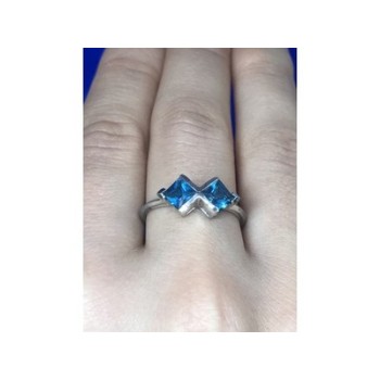 925 Sterling Silver Blue Jadeite Ring Size 8.5