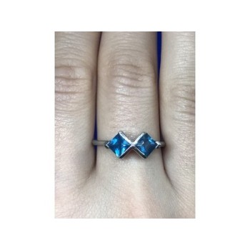 925 Sterling Silver Blue Jadeite Ring Size 8.5