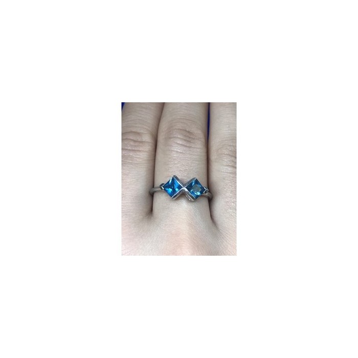 925 Sterling Silver Blue Jadeite Ring Size 8.5