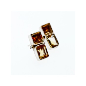 925 Sterling Silver Citrine Stud Earrings