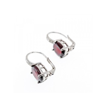 925 Sterling Silver Almandine Earrings
