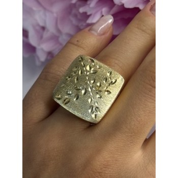 925 Sterling Silver Gold Plated Italy Ring Size 8