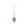 10K / 14 K YELLOW GOLD TOPAZ & DIAMONDS CHAIN WITH PENDANT