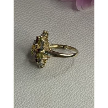 925 Sterling Silver Amethyst Peridot Garnet Topaz Citrine Ring Size 8