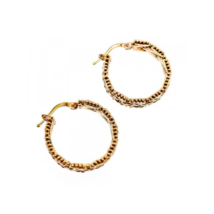 925 Sterling Silver Gold Plated Earrings Italy