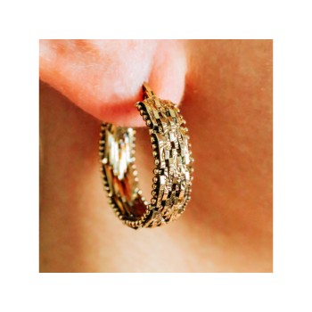 925 Sterling Silver Gold Plated Earrings Italy