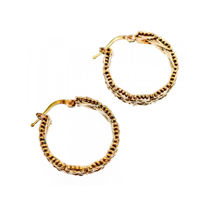 925 Sterling Silver Gold Plated Earrings Italy