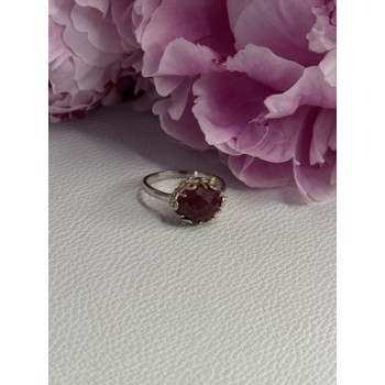 925 Sterling Silver Gold Plated Part Ruby Ring Size 8