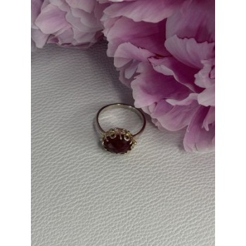 925 Sterling Silver Gold Plated Part Ruby Ring Size 8