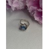 925 Sterling Silver Aquamarine Flower Ring Size 6