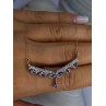 VJL 10K Yellow Gold Tanzanite & Diamond Necklace Length 18 inch