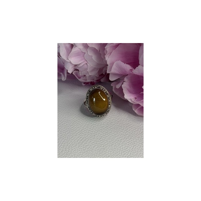 Vintage 925 Sterling Silver Tiger Eye Ring Size 9