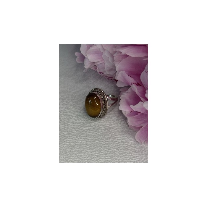 Vintage 925 Sterling Silver Tiger Eye Ring Size 9