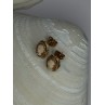 10K Yellow Gold Cameo Stud Earrings Length 0.40 inch