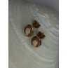 10K Yellow Gold Cameo Stud Earrings Length 0.40 inch