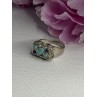 925 Sterling Silver Turquoise & Sodalite Ring Size 7.5