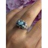 925 Sterling Silver Turquoise & Sodalite Ring Size 7.5
