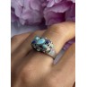 925 Sterling Silver Turquoise & Sodalite Ring Size 7.5