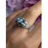 925 Sterling Silver Turquoise & Sodalite Ring Size 7.5