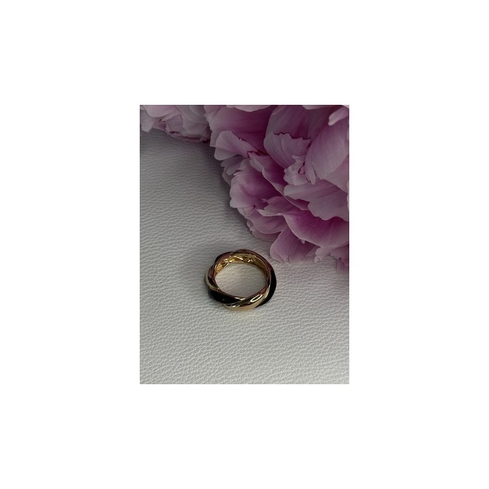 925 Sterling Silver Gold Plated Onyx Ring Size 8