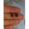 14K Yellow Gold Amethyst Stud Earrings Length 0.40 inch