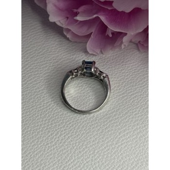 925 Sterling Silver Topaz Sapphire Beryl Ring Size 8