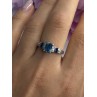 925 Sterling Silver Topaz Sapphire Beryl Ring Size 8