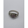 925 Sterling Silver Pink CZ Ring Size 6