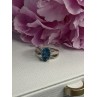 925 Sterling Silver Aquamarine Ring Size 7